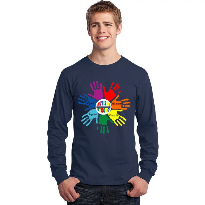 Autism Awareness Sign Language Hand Puzzle Support Long Sleeve Shirt