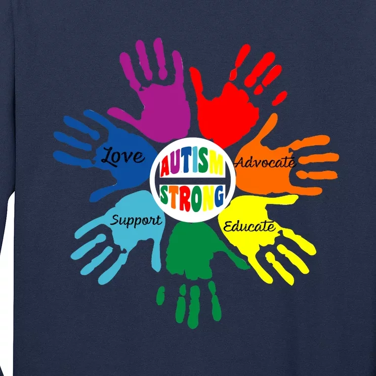 Autism Awareness Sign Language Hand Puzzle Support Long Sleeve Shirt