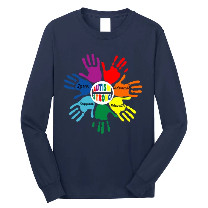 Autism Awareness Sign Language Hand Puzzle Support Long Sleeve Shirt