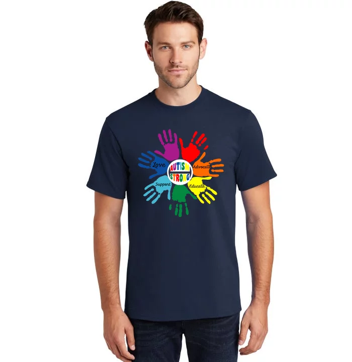 Autism Awareness Sign Language Hand Puzzle Support Tall T-Shirt