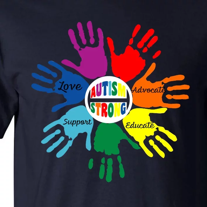 Autism Awareness Sign Language Hand Puzzle Support Tall T-Shirt