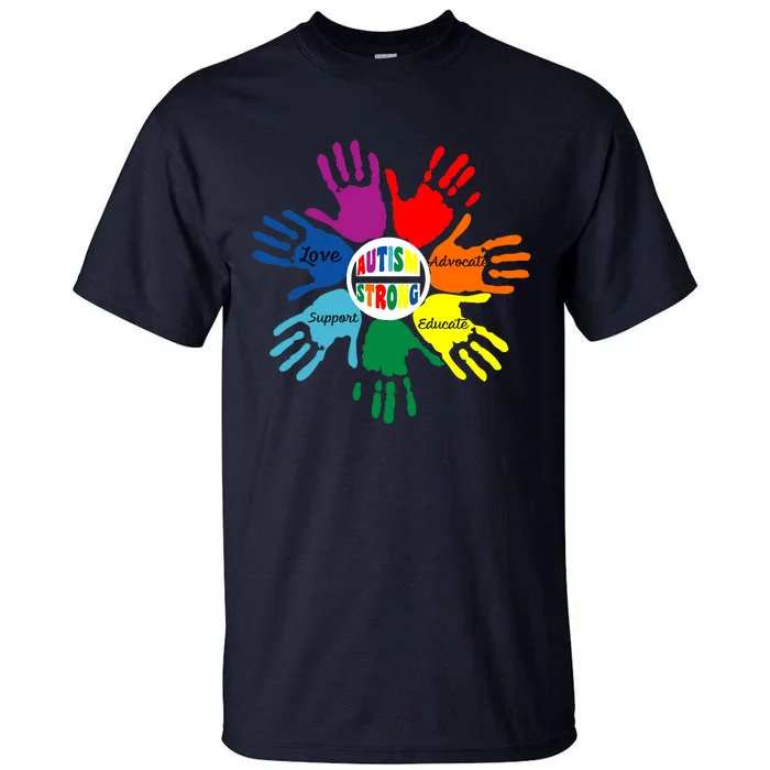 Autism Awareness Sign Language Hand Puzzle Support Tall T-Shirt