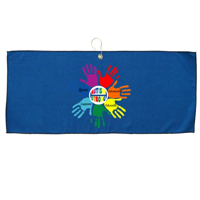 Autism Awareness Sign Language Hand Puzzle Support Large Microfiber Waffle Golf Towel