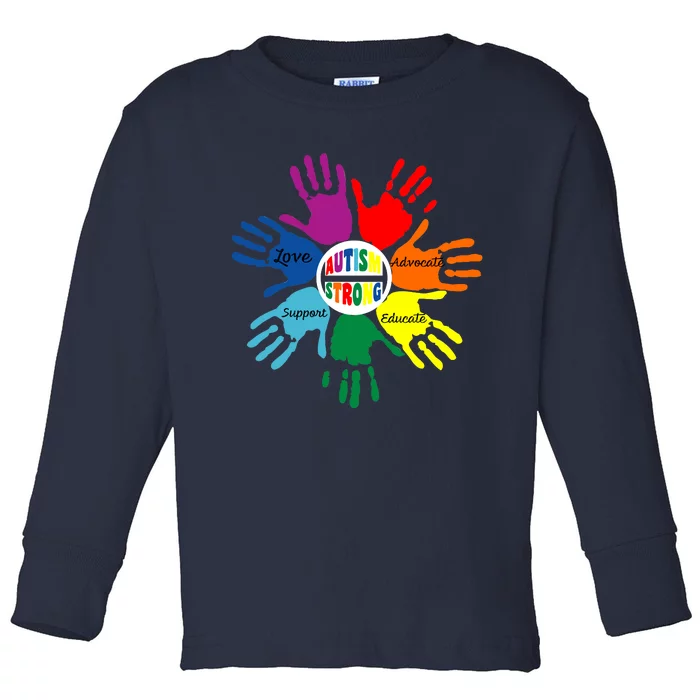 Autism Awareness Sign Language Hand Puzzle Support Toddler Long Sleeve Shirt