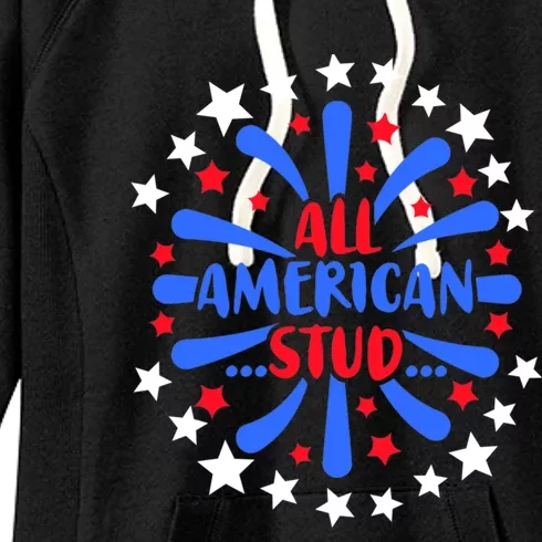 All American Studs Patriotic Stud American Funny Great Gift Women's Fleece Hoodie