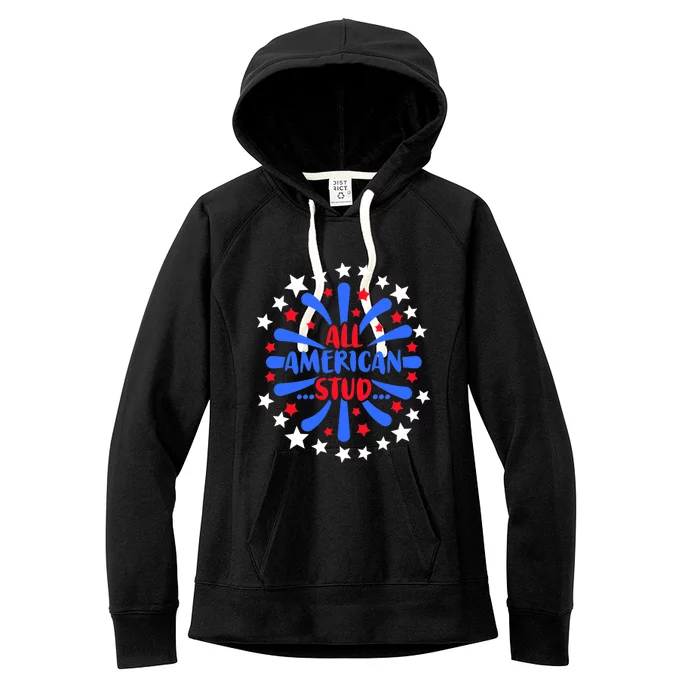 All American Studs Patriotic Stud American Funny Great Gift Women's Fleece Hoodie