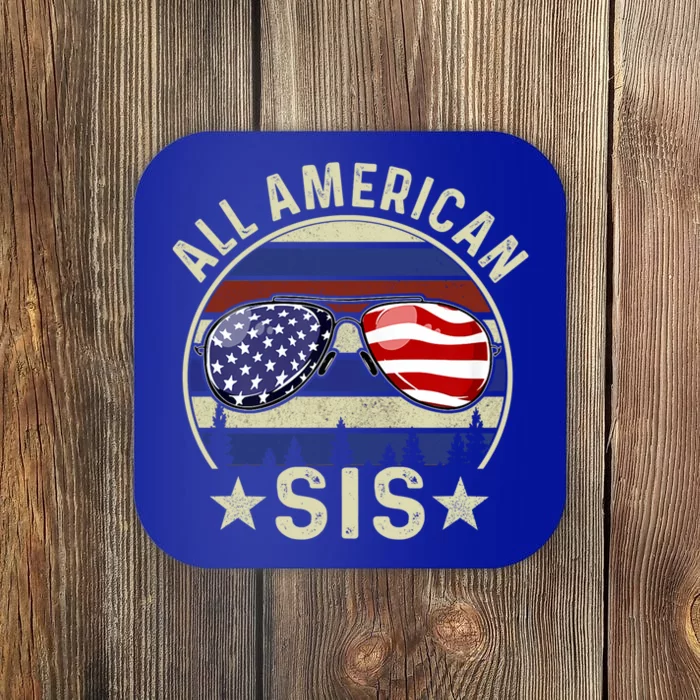 All American Sis 4th Of July Family Matching Sunglasses Cool Gift Coaster