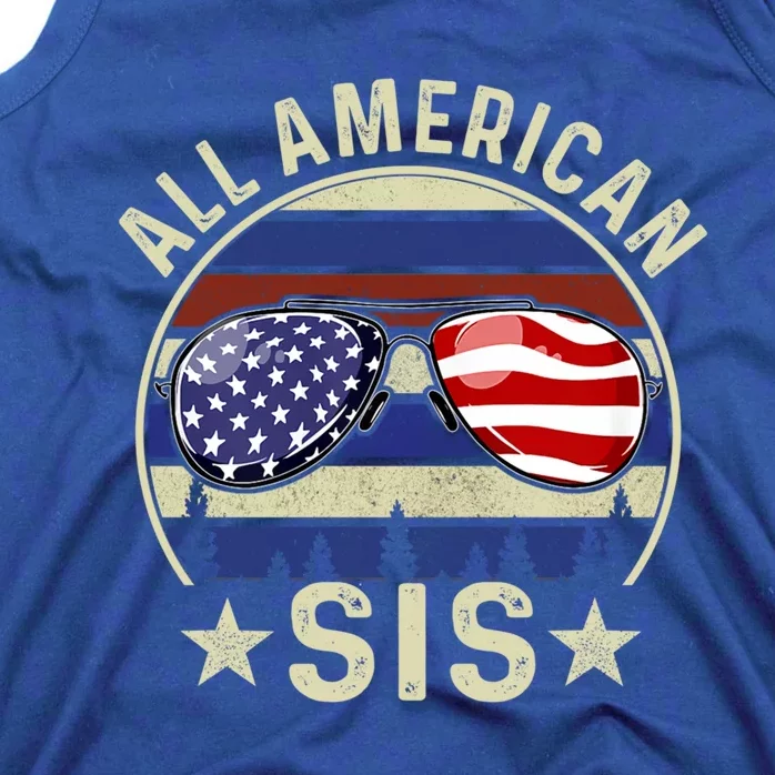 All American Sis 4th Of July Family Matching Sunglasses Cool Gift Tank Top