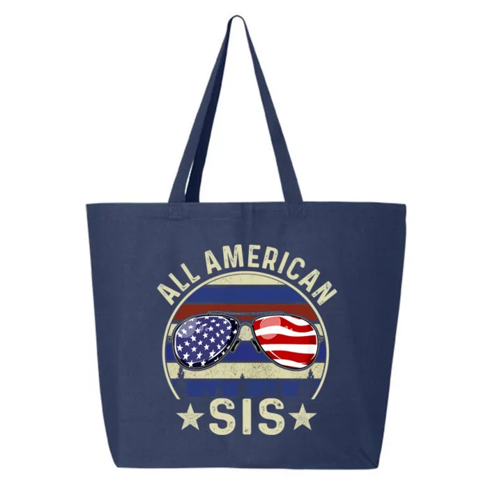 All American Sis 4th Of July Family Matching Sunglasses Cool Gift 25L Jumbo Tote