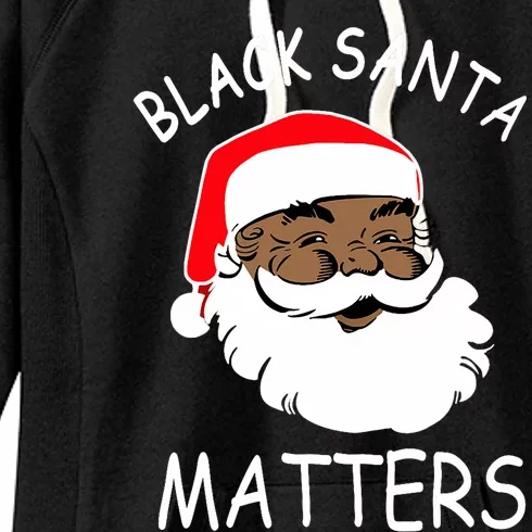 African American Santa Black Matters Christmas Pajama Family Women's Fleece Hoodie