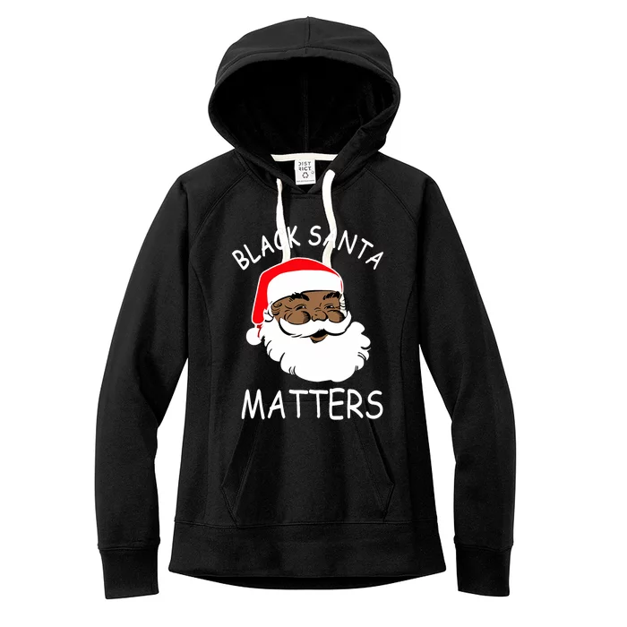 African American Santa Black Matters Christmas Pajama Family Women's Fleece Hoodie