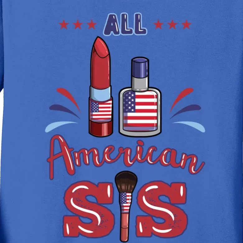 All American Sis 4th Of July Family Gift Kids Long Sleeve Shirt