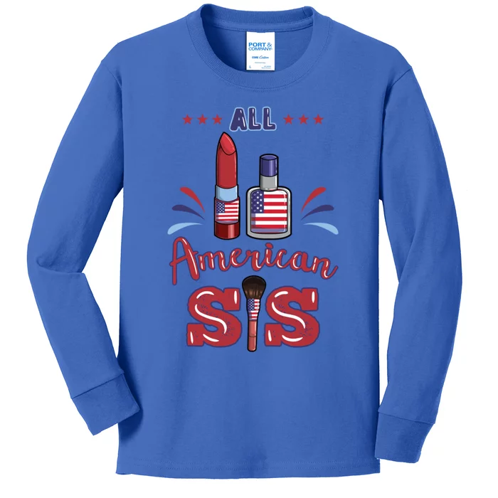 All American Sis 4th Of July Family Gift Kids Long Sleeve Shirt