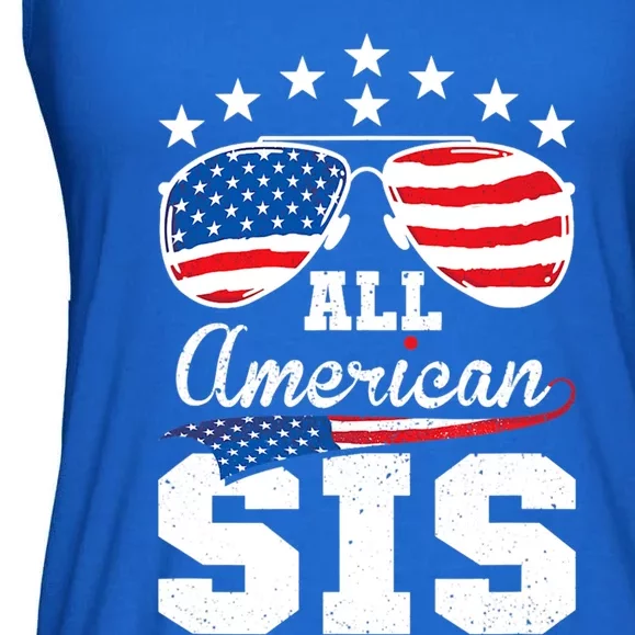 All American Sis 4th Of July Matching Family Cute Gift Ladies Essential Flowy Tank