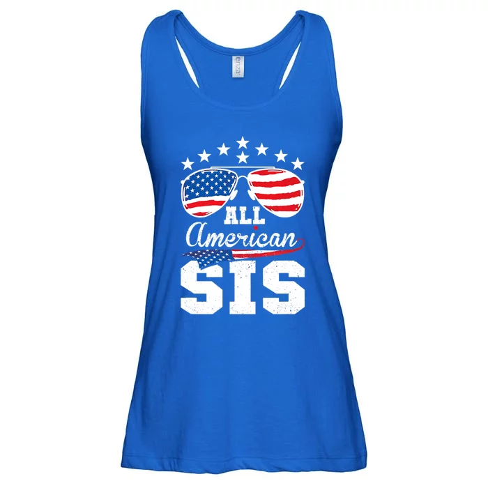 All American Sis 4th Of July Matching Family Cute Gift Ladies Essential Flowy Tank