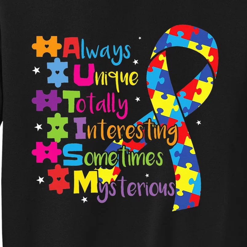 Autism Awareness Support Care Acceptance Ally Tall Sweatshirt