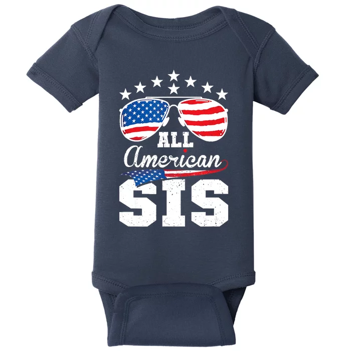 All American Sis 4th of July Matching Family Baby Bodysuit