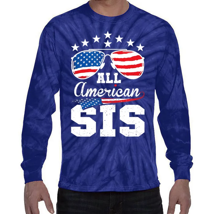 All American Sis 4th of July Matching Family Tie-Dye Long Sleeve Shirt