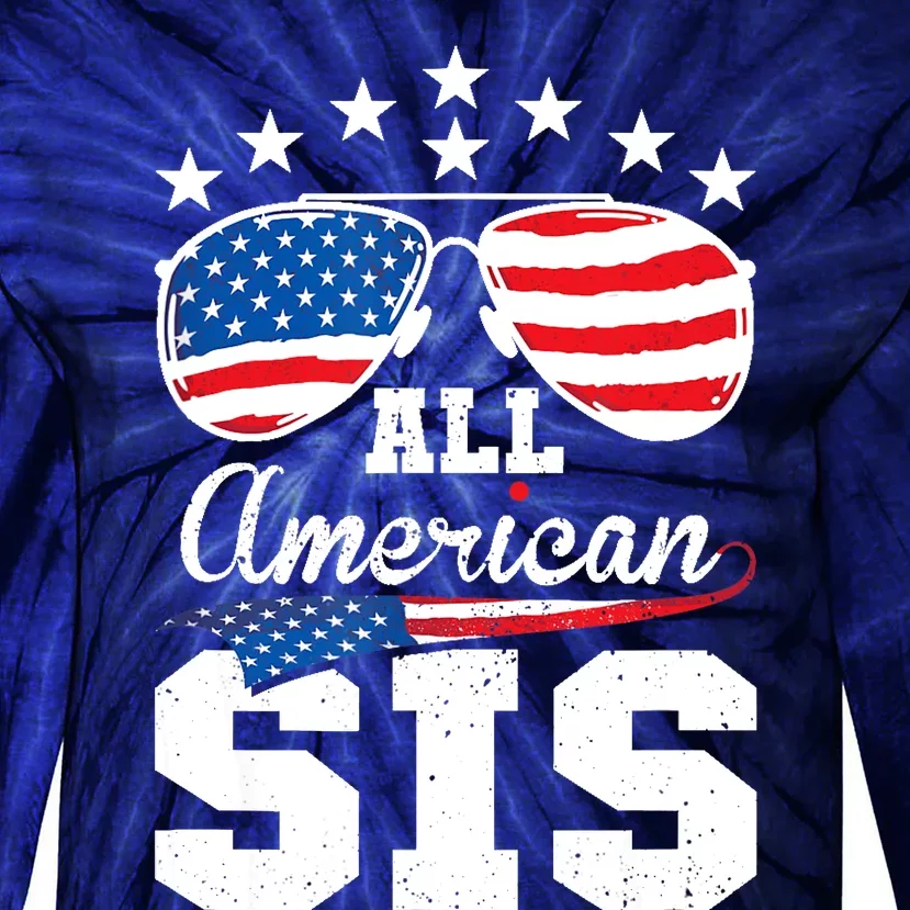 All American Sis 4th of July Matching Family Tie-Dye Long Sleeve Shirt