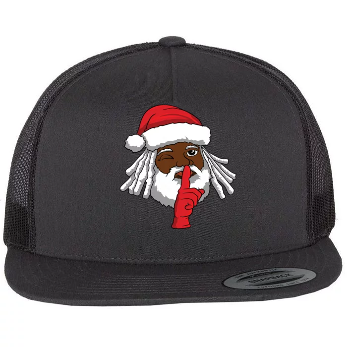 African American Santa Claus Christmas Party Decor Flat Bill Trucker Hat