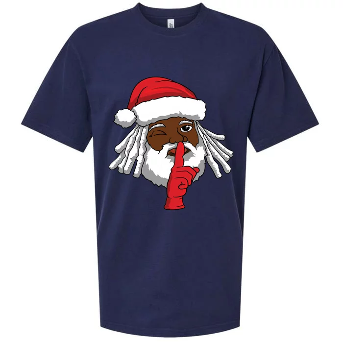 African American Santa Claus Christmas Party Decor Sueded Cloud Jersey T-Shirt