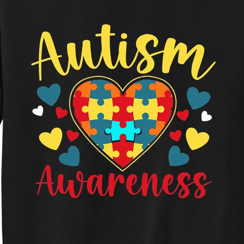 Autism Awareness Support Care Acceptance Ally Tall Sweatshirt