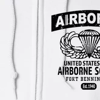 Army Airborne School Fort Benning Ga Full Zip Hoodie