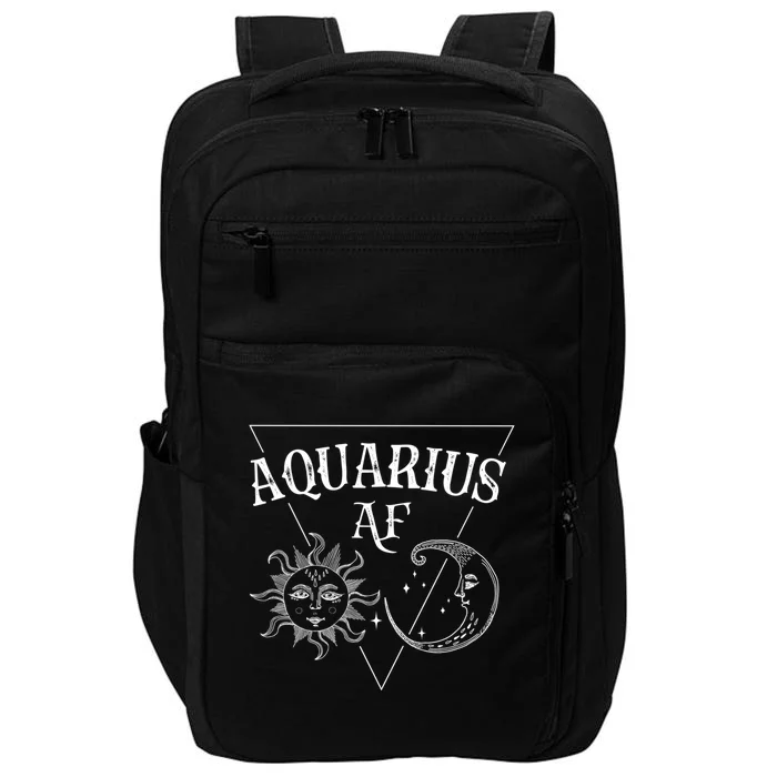 Aquarius Af / Sun And Moon Aquarius Birthday Astrology Design Funny Gift Impact Tech Backpack