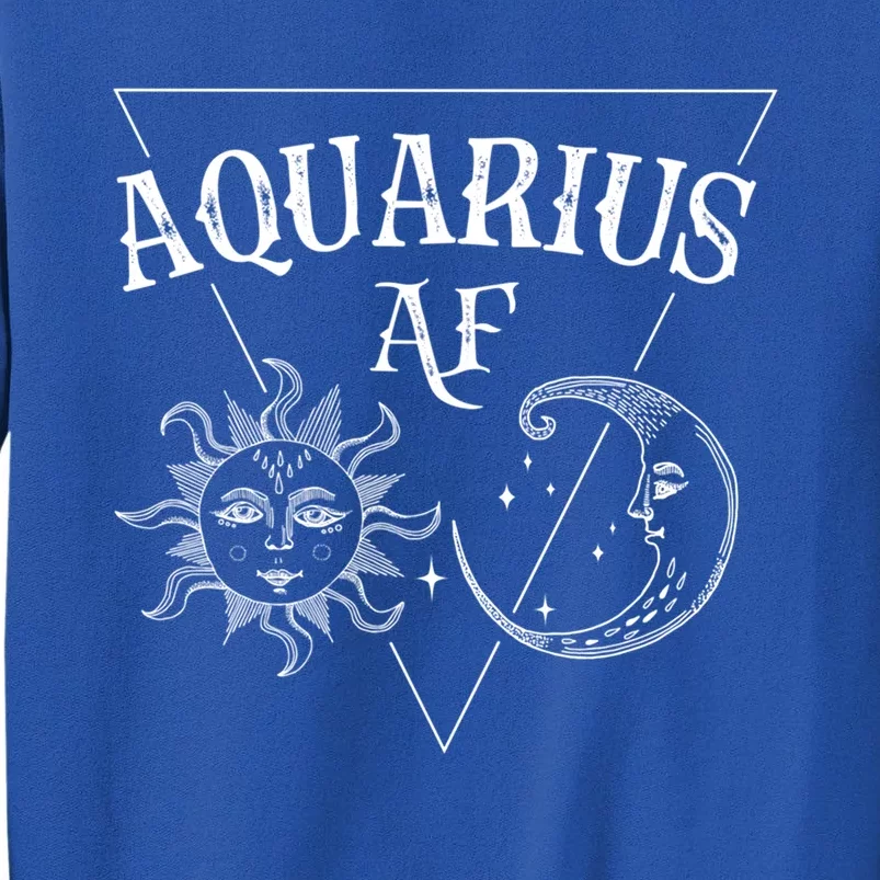 Aquarius Af / Sun And Moon Aquarius Birthday Astrology Design Funny Gift Sweatshirt