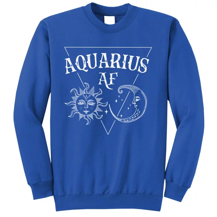 Aquarius Af / Sun And Moon Aquarius Birthday Astrology Design Funny Gift Sweatshirt