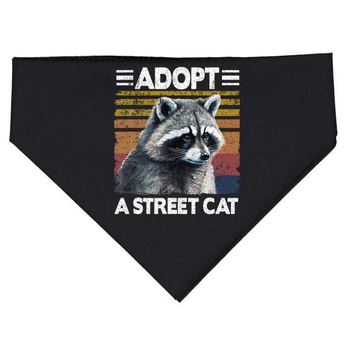 Adopt A S.T.R.E.E.T. Cat Watercolor Raccoon USA-Made Doggie Bandana