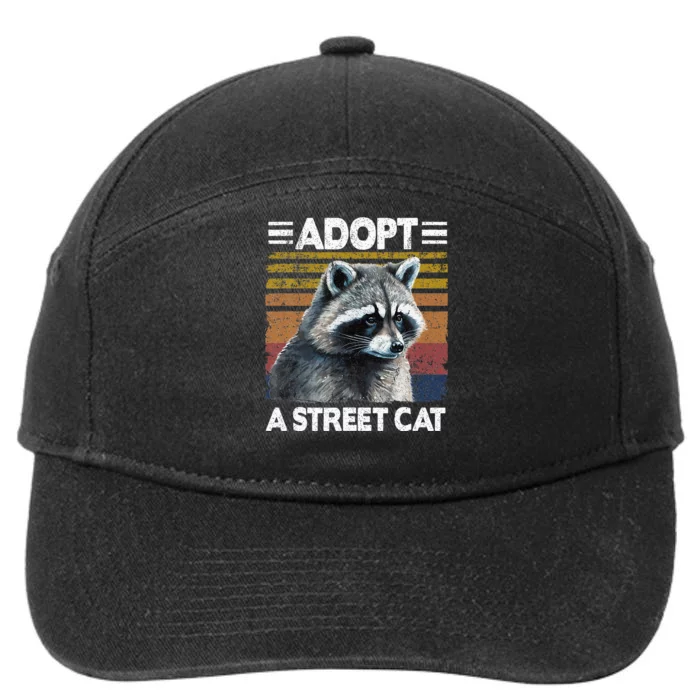 Adopt A S.T.R.E.E.T. Cat Watercolor Raccoon 7-Panel Snapback Hat