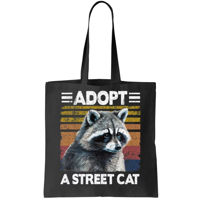 Adopt A S.T.R.E.E.T. Cat Watercolor Raccoon Tote Bag