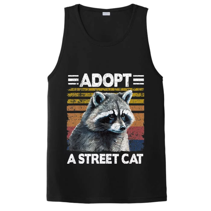 Adopt A S.T.R.E.E.T. Cat Watercolor Raccoon Performance Tank