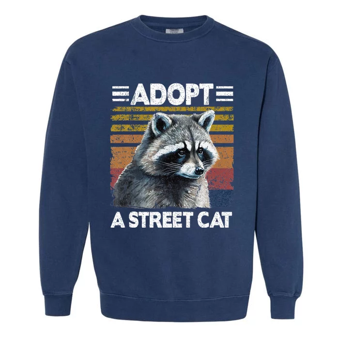 Adopt A S.T.R.E.E.T. Cat Watercolor Raccoon Garment-Dyed Sweatshirt