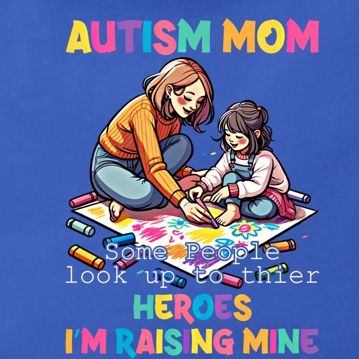 Autism Awareness Supportive Mom Heroraising Graphic Cute Gift Zip Tote Bag