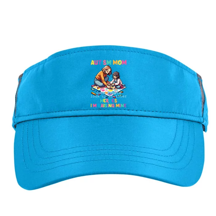 Autism Awareness Supportive Mom Heroraising Graphic Cute Gift Adult Drive Performance Visor