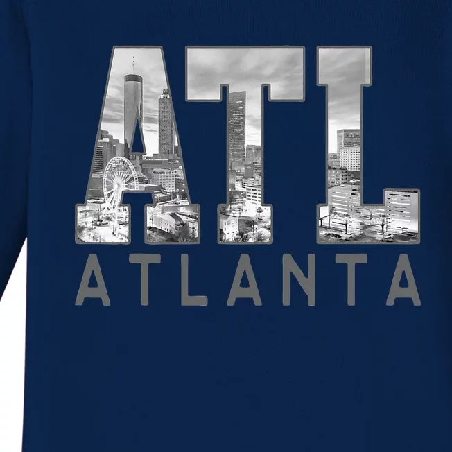 Atl Atlanta Skyline Georgia Est. 1847 Souvenir Baby Long Sleeve Bodysuit