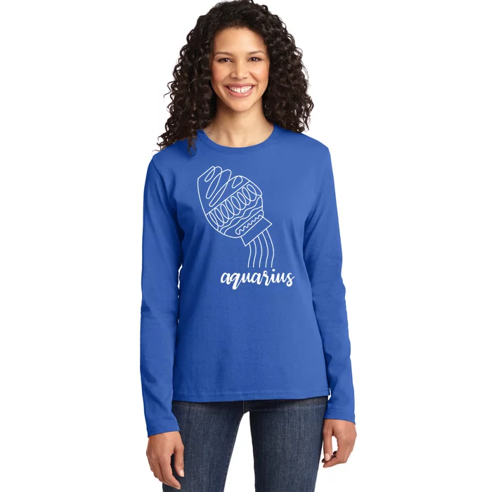 Aquarius Astrology Sign Meaningful Gift Ladies Long Sleeve Shirt