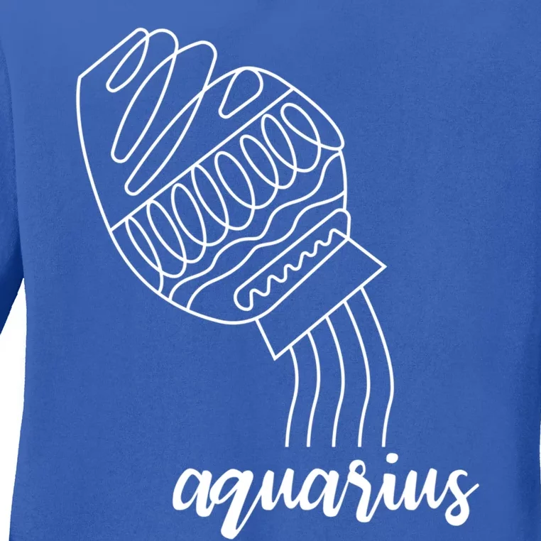 Aquarius Astrology Sign Meaningful Gift Ladies Long Sleeve Shirt