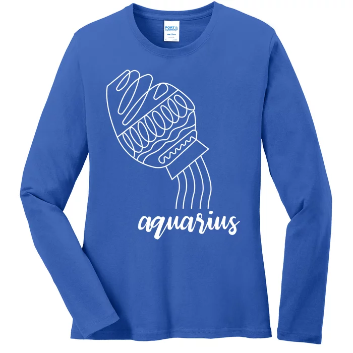 Aquarius Astrology Sign Meaningful Gift Ladies Long Sleeve Shirt