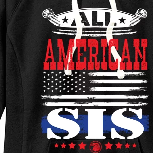 All American Sis Family Matching 4th Of July Cute Gift Women's Fleece Hoodie