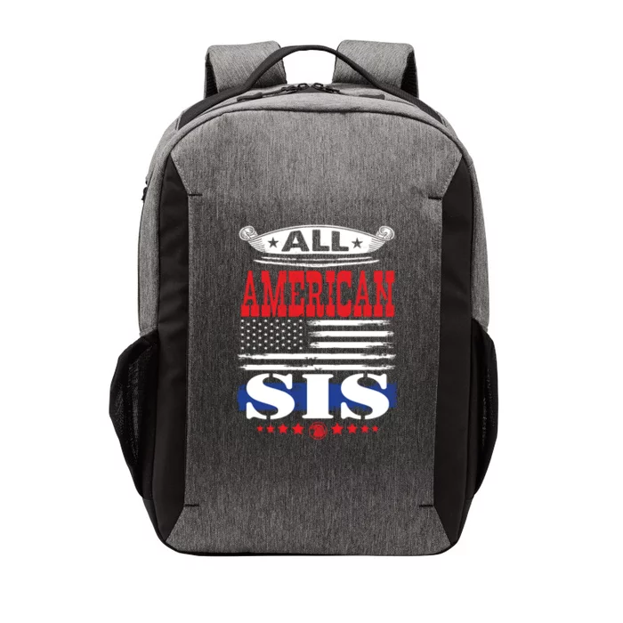 All American Sis Family Matching 4th Of July Cute Gift Vector Backpack