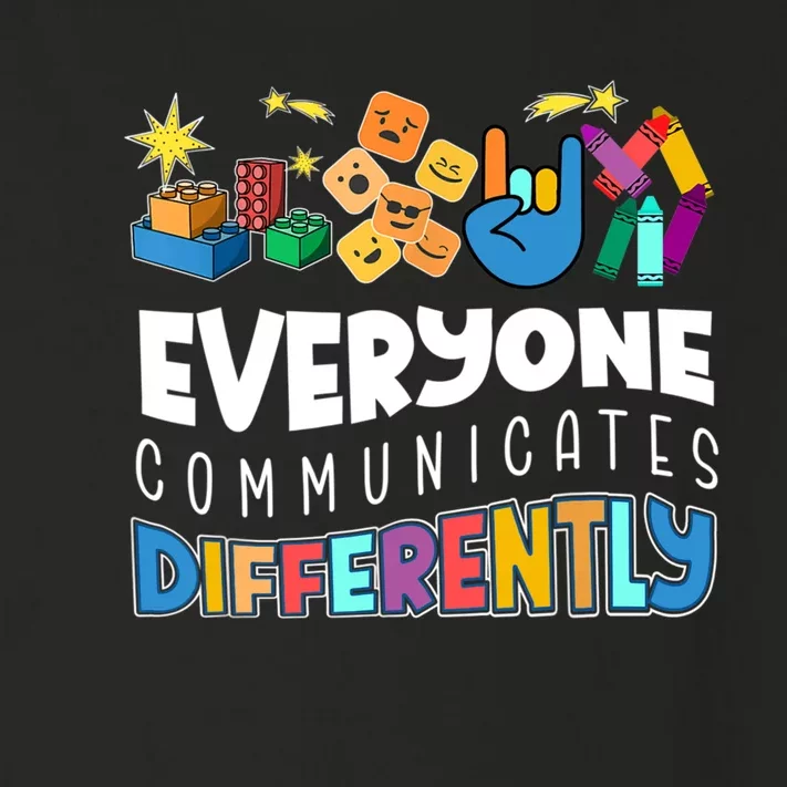 Autism Awareness Support Everyone Communicates Differently Toddler Long Sleeve Shirt