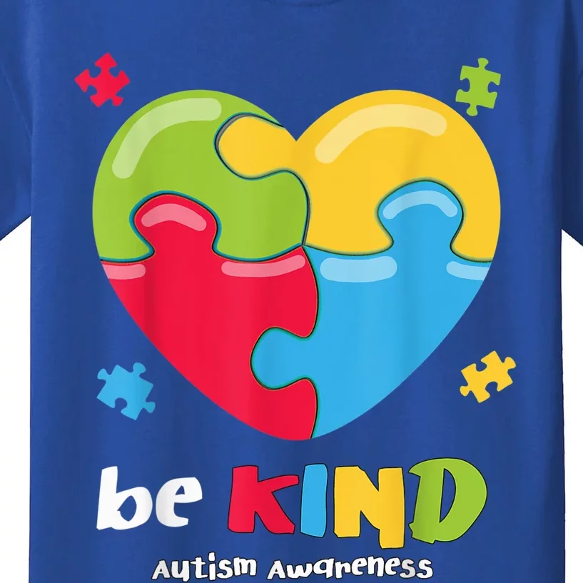 Autism Awareness Shirt - Be Kind Puzzle Heart Kindness Kids T-Shirt