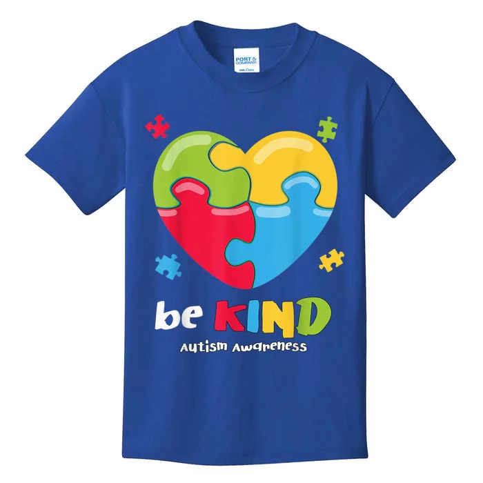 Autism Awareness Shirt - Be Kind Puzzle Heart Kindness Kids T-Shirt