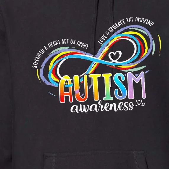 Autism Awareness Strength And Heart Set Us Apart Premium Hoodie