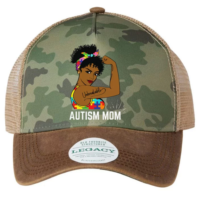 Autism Awareness Strong Mom Afro Mother Black Women Gift Legacy Tie Dye Trucker Hat