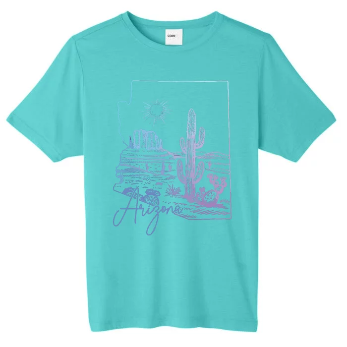 Arizona Az State Map Pride Cactus Vintage ChromaSoft Performance T-Shirt