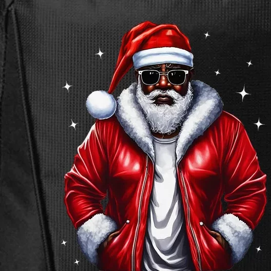 African American Santa Christmas Pajama Cool Black City Backpack